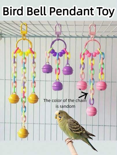 1 Pc Parrot Acrylic Bell Toy, Bird Cage Bell Pendant Toy, Bird Bite Bell Toy, Soothing Fun Bell Toy, Bird Cage Decorative Pendant, Bird Supplies