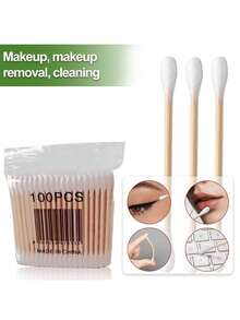 100/300/500/1000 unidades de hisopos envasados, hisopos de limpieza sanitarios desechables de doble cabeza, desmaquillante para el hogar, hisopos para limpiar los oídos, diversas funciones, compactos y portátiles