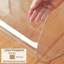 1pc 1.5mm Thick Transparent Desk Mat, Student Learning Writing Desk Protector, Washable Computer Office Desk Pad, Suitable For Living Room & Bedroom - White - View 31