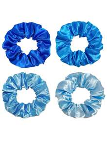 Bộ 16 chiếc dây buộc tóc thời trang nữ màu trơn satin xanh ombre, dây buộc tóc, dây chun buộc tóc đuôi ngựa, phụ kiện tóc tại nhà, phụ kiện làm đẹp - Màu xanh lam - Xem 4