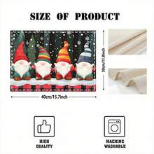 1 set/1 pièce/4 pièces/6 pièces Sets de table motif Lutin de Noël et Sapin de Noël, sets de table rectangulaires en polyester lavables en machine, protège-tables, sets de table isolants thermiques, décorations de table de restaurant, fournitures de fête, décorations de Noël pouvant être offerts en cadeau