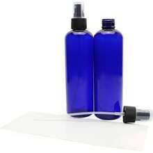 8oz Cobalt Blue Plastic PET Spray Bottles Fine Mist Atomizers 6 - Pack Home Cleaning, Aromatherapy, Beauty Care
