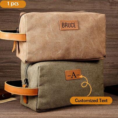 Laser Engraved Leather Travel Kit – Personalized Toiletry Bag For Anniversaries, Groomsmen, Or Him, Wedding Gifts, Best Man Gift