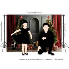 Horizontal Photographic Background For Photo Shoots Sublimated Fabric 3D Fireplace Garland Realistic Christmas Scene 2.20x1.50cm - FF-3254 - 查看 4