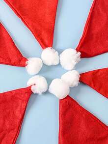 30pcs/20pcs/10pcs/5pcs Holiday Parent-Child Christmas Hat Set - Red Santa Hat For Teens And Kids, Party Decorations And Christmas Holiday Gifts Soft Polyester, Non-Stretch Fabric