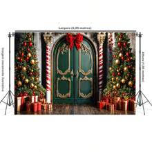 Horizontal Photographic Background For Photo Shoots Sublimated Fabric 3D Fireplace Garland Realistic Christmas Scene 2.20x1.50cm - FF-3257 - 查看 2