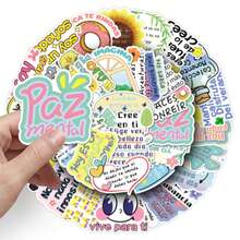 50 Stücke Spanien inspirierte ästhetische Aufkleber-Pack, süße Cartoon Belohnungs-Aufkleber, motivierende Aufkleber, wasserfeste Vinyl-Aufkleber in Großpackung für Wasserflasche, Skateboard, Gepäck, Laptops, Stoßstange, Themen-Party Zubehör