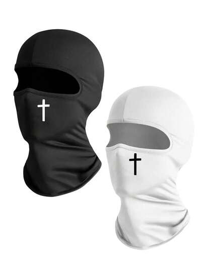 1pc/2pcs Unisex Balaclava Face Mask, Suitable For Daily Use, Outdoor Travel, Hiking, Skiing, Motorcycle Riding