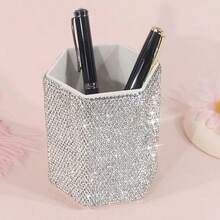 1 Pc Bling Cup Holder Organizer – Pen Pencil Office Desk Table Decorative Supplies Rhinestone Crystal Glitter Home Bedroom Vanity Makeup Brush Storage Tumbler Bins Container Accessories Glitter Rhinestones Cosmetics Storage Makeup Brushes Cup Pen Holder For Bathroom Countertops (White) Bag, Makeup Bag, Toiletry Bag, Desk Organiser, Cosmetic Bag, Makeup Pouch, Make Up Organizer, Vanity Accessories, Make Up Pouch, Make Up Bags, Jewellery Box, Pouch, Makeup Brush Holder, Brush Holder, Perfume Organiser, Pouch Bag