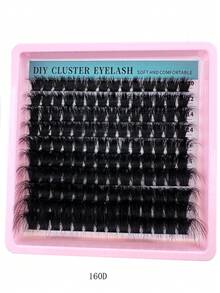 200pcs/180pcs/160pcs/140pcs/120pcs 8D Luxury Fluffy DIY Cluster Lashes - 14-20mm Mixed Length Eyelash Extension 0.07mm Russian D Curl Thick And Reusable Dramatic Lashes For Beginners Easy To Use - 10 Rows (60D/80D/100D/120D/160D/200D Variety Pack) - D - 查看 7
