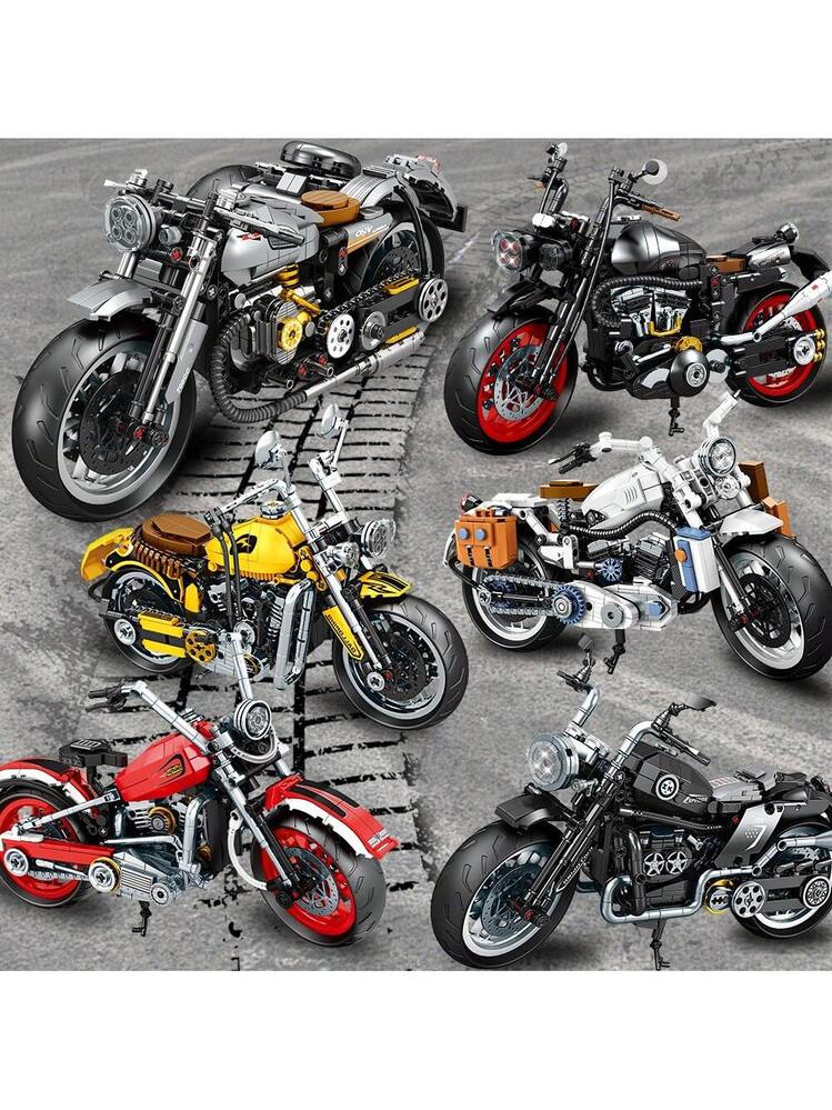 High-Tech Classic Motorbike Building Model Blocks Moto City Racer