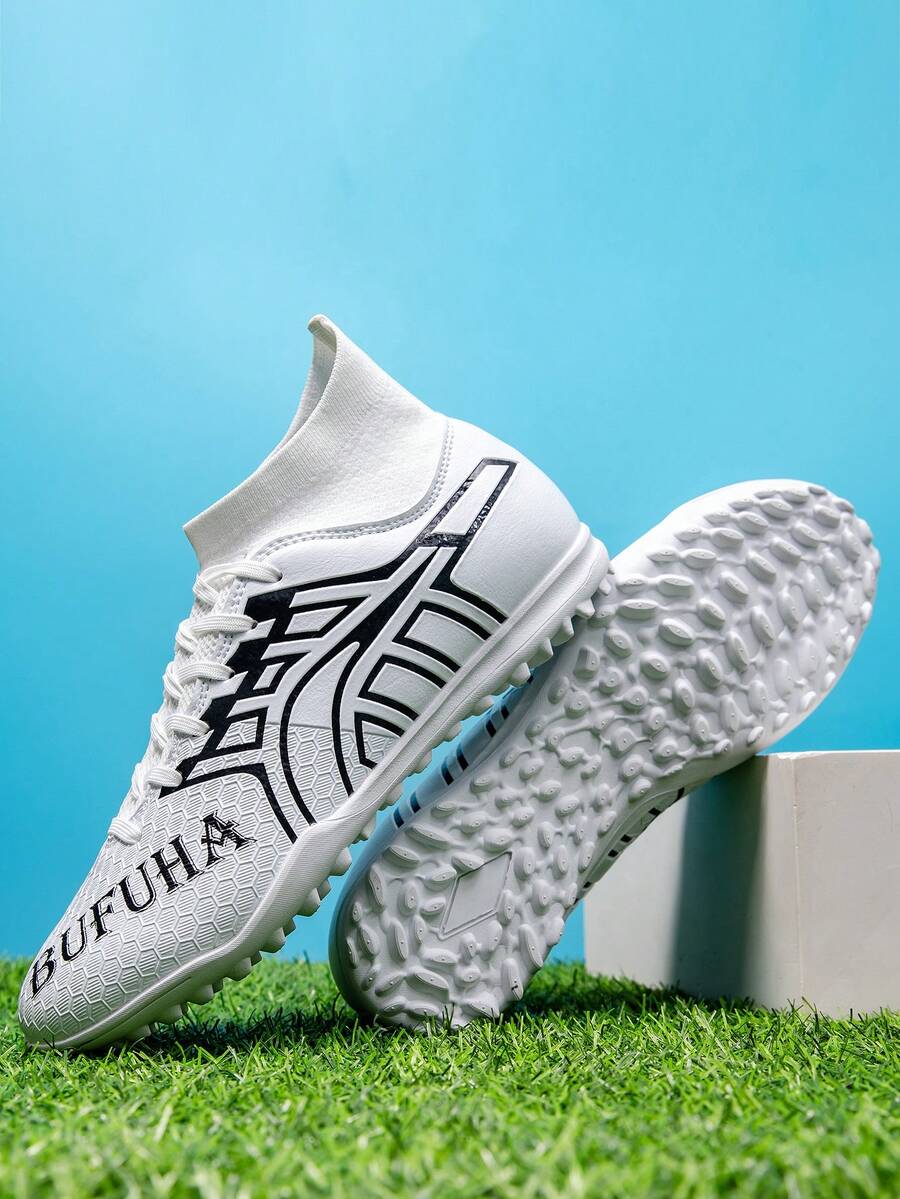 室内五人制足球男鞋，舒适防滑透气，高帮训练鞋，TF 碎钉，适用于人造草坪/草坪/草皮，男女皆宜 - 查看 1