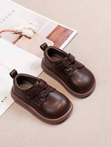 1 Pair Unisex Baby Toddler Hook-And-Loop Design Comfortable Flat Non-Slip Minimalist Slip-On Shoes For Daily Outdoor Wear All Seasons - Brown - View 2