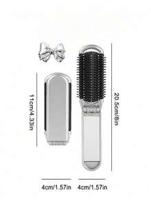1/2pcs Folding Hairdressing Comb, With Airbag And Handheld Makeup Mirror, Portable Compact Comb With Makeup Mirror, Air Cushion Comb Ideal, For Daily Use And Travel Hair Brush, Special Mirror Integrated Comb, Hair Brush For Ladies And Girls