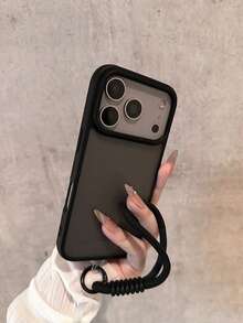 1pc Black Short Lanyard Soft Matte Transparent Phone Case Compatible With IPhone 17, 17 Pro, 17 Air, 17 Pro Max, 11, 11 Pro, 11 Pro Max, 12, 12 Pro, 12 Pro Max, 13, 13 Pro, 13 Pro Max, 14, 14 Pro, 14 Plus, 14 Pro Max, 15, 15 Pro, 15 Plus, 16, 16 Pro, 16 Pro Max, 16 Plus - Multicolor - View 6