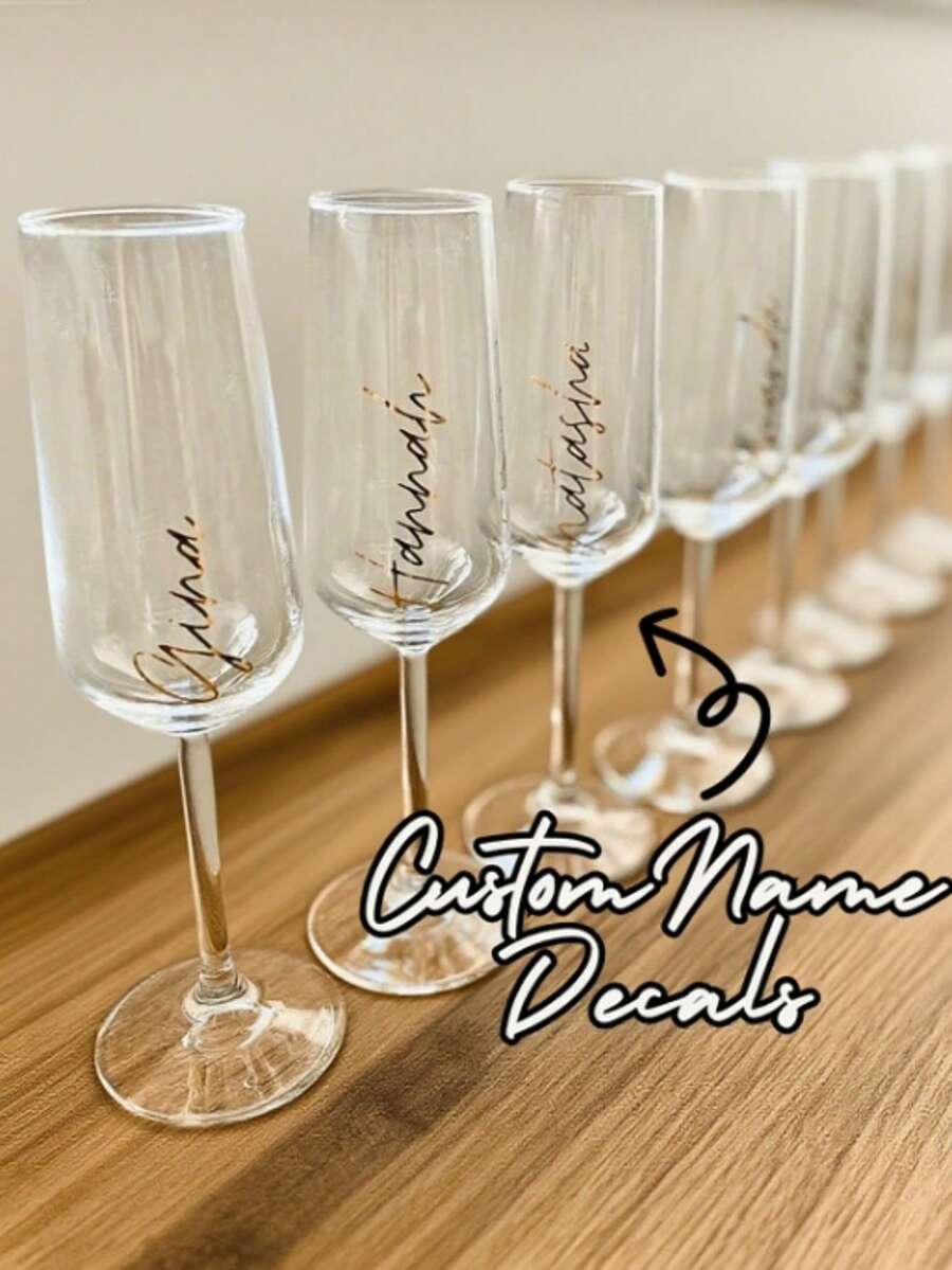 定制婚礼香槟杯乙烯基姓名贴纸、个性化书法贴纸、个性化婚礼装饰、伴娘邀请函乙烯基贴纸、礼盒姓名贴纸、姓名贴纸、文字贴纸、短语贴纸、香槟杯定制姓名贴纸、礼盒贴纸、乙烯基姓名贴纸、新娘送礼会贴纸、节日日历、派对装饰、定制礼盒
