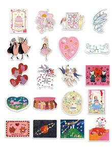 50pcs Cartoon Fantasy Dream Stickers, Cute Retro Aesthetic Sticker Set, Retro Watercolor Fashion Ins Stickers, Scrapbooking Stickers, Waterproof Vinyl Stickers, Bulk, Suitable For Water Bottles, Skateboards, Luggage, Laptops, Bumpers, Theme Party Supplies - Multicolor - View 4