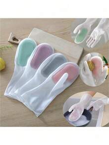 Rubber Latex Dishwashing Gloves, Waterproof, Lead-Free, Multi-Purpose, Essential For Kitchen, Bathroom, Outdoor Cleaning, Household Chores & Laundry