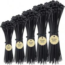 Cinchos de Plastico, 500 PCS Bridas para Cables para Electricidad, Ancho 4mm, 10/15/20/25/30cm, Cintillos de Plástico Nylon Autobloqueantes Resistente para Oficina, Hogar, Exterior(Negro) - 500 piezas - Ver 2