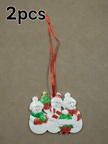 Custom Christmas Decorations, Personalized Christmas Tree Decorations, Customized 2-9 Names Ornaments, Customizable Text Christmas Decorations, Diy Ornaments, Christmas, Living Room Decor, Outdoor, Garden, Snowman Family Pendant, Kids Souvenir, Room Decor, Mom, Dad, Family