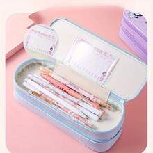 Doppellagige Stifteetui mit großer Kapazität, Stationery Box, Oxford Stoff Stifteetui, süßes Cartoon Muster, geeignet als Stationery Aufbewahrungsbox.