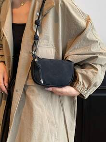 1 geantă de mână mică vintage mată pentru femei, geantă crossbody compactă și elegantă pentru uz zilnic - Negru - Vizualizare 5