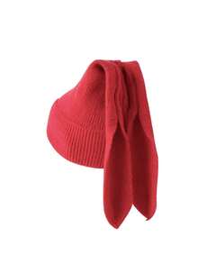 1 pezzo Cappello a cuffia lavorato a maglia con orecchie da coniglio carino, soffice, per donne e uomini, berretto a calotta in stile coniglietto all'uncinetto, regalo invernale per il freddo, adatto per neve, sci, corsa e viaggi