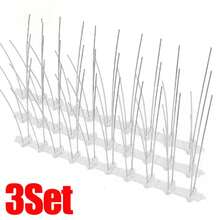 10/1 Juego de Púas para Palomas, Alambre Disuasorio, Púas de Acero Inoxidable, Repelente de Aves para Jardín, Cerca, Techo, Anti Palomas, Ardillas y Gatos - Juego de 3 - Ver 12