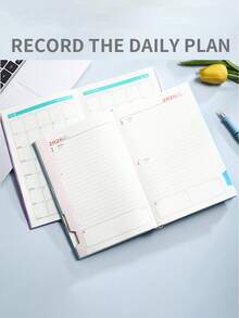 1 Piece 2026 A5 (140 Pages) Standard Plan Calendar Planning: High-Quality PU Leather (January December) Daily, Weekly, And Monthly Agendas, 365 Day To-Do List Planned By Planner, Perfect Gift (Blue, Brown, Gray, Khaki)