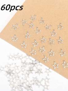 60 piezas de encantos para hacer joyas, colgante de pentagrama calado. Regalos para mujeres, artículos de boda, encantos para hacer joyas, encantos para pulseras, encantos. Adecuado para hacer collares DIY, pulseras, pendientes, móviles, decoraciones. Manualidades y regalos diarios. Crea tus propias joyas únicas con estos encantos.