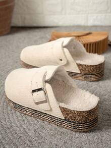 Pantuflas de tela deportiva de unicolor, otoño/invierno