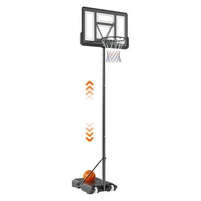 Adjustable Height Portable Basketball Hoop System - 44" Backboard With Wheels, Fillable Base For Kids & Adults - Indoor/Outdoor Use - 4 To 10 Ft Height Range