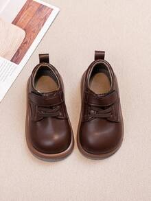 1 Pair Unisex Baby Toddler Hook-And-Loop Design Comfortable Flat Non-Slip Minimalist Slip-On Shoes For Daily Outdoor Wear All Seasons - Brown - View 4