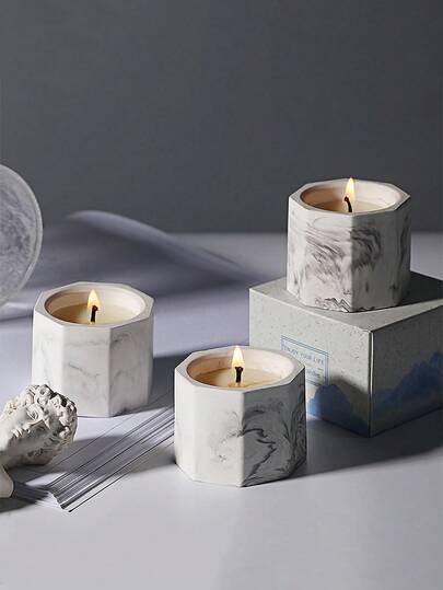 Plaster Cup Scented Candle, Scented Candles, Contains A Variety Of Scents Including Lavender, Rose, Freesia, Vanilla Cream, Jasmine, Violet, For Wedding, Birthday, Aromatherapy Candles For Home, Valentine's Day Gift, Creative Gift Box For Friends & Family, New Spring/Summer Candles.