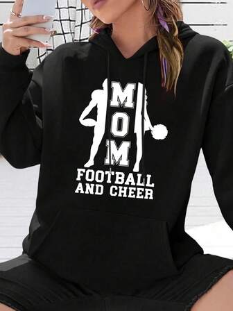 Football And Cheer Mom Of Cheerleader And Football Player Hooded Sweatshirt Womens Hoodies,Soft Warm Shirts,Classic Hoodie,Pullover Hoodie