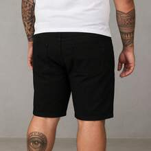Men's Twill Bermuda Shorts Plus Size 48 To 58 - Black - View 3