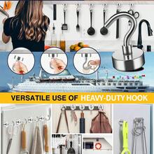 8pcs Heavy Duty Magnetic Hooks, 74LBS Holding Capacity, Wall Mounted Hooks, Easy Installation And Quick Release, Rust-Resistant Metal, For Kitchen, Bathroom, Garage Storage, Key Holder, RV, Christmas, Office Organization