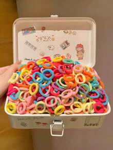 300pcs/Set Colorful Small Hair Ties, Cute Candy-Colored Scrunchies, Various Vibrant Candy Colors, Easily Matched With Different Hairstyles And Outfits, Suitable For Girls And Women, Great For Daily Hairstyles Or As Cute Little Gifts, Wide Appeal ,Ponytail Holders ,Hair Elastics ,Hair Rubber Bands ,Hair Rope