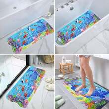 Children's Bath Mat Non-Slip And Mildew-Proof, Cartoon Baby Bath Mat, 100x40cm Extra Large Non-Slip Shower Mat Children's Bathtub Mat With Suction Cup And Drainage Holes, Machine Washable, Ocean Park - multicolour - View 6