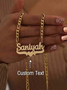 Customized Stainless Steel Double Layer Necklace, Heart & English Letter Clavicle Chain Pendant Jewelry, Couples, Friends, Family, Mother's Day, Available In Gold & Silver, Fashionable, Retractable, Simple, Casual, Personalized, Unique Girlfriend, Mom, Family, Friends, Daughter Anniversary, Valentine's Day, Mother's Day, Birthday, Graduation, Daily Wear, Wedding, Prom,Gold,Stylish,Colorful,Vintage,Hipster,Simple,Y2k,2000s Fashion,Custom,Personalized,Unique,Gifts Him,Gifts Her,Her,Boyfriend,Girlfriend,Dad,Mom,Family,Friends,Anniversaries,Birthdays,Graduation,Prom,Party,Jewelry Women,School Supplies,Back To School,Office,School,Classroom,Teacher Gifts,,Colleague,Dorm Rooms,Teacher,Boys And Girls,Teenagers,Junior High School Students,Middle School Students,High School Senior High School Students,College Students,Students,Freshman,Sophomore,Underclassmen - Đôi cánh hai lớp và nhiều màu sắc - Xem 1