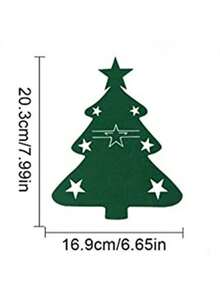 12 件圣诞树餐具袋餐具架银器架餐具袋圣诞树毛毡餐具刀叉套适用于圣诞节派对餐桌装饰 - 彩色 - 查看 6