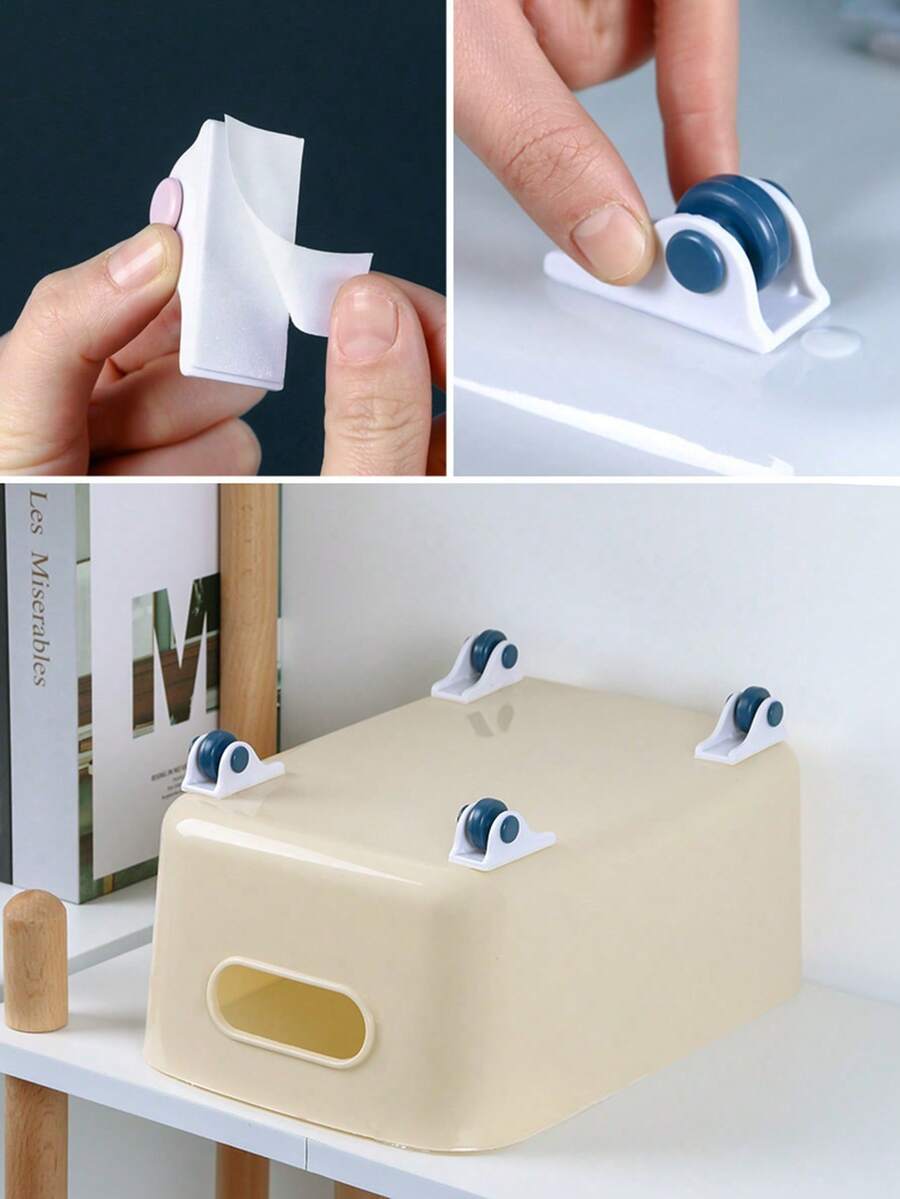 带粘性轮子的储物盒配件、带轮垃圾桶轮子和带轮收纳盒 - 彩色 - 查看 1