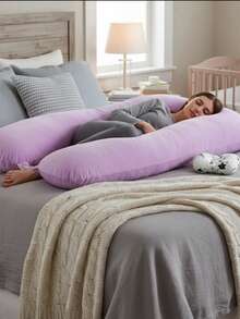 Cojin para embarazada,Maximo confort,Suave y Fresca,Comoda,Versatil,Cojin de Lactancia,Cojin de Colecho,Almohada para niños,Body Pillow,Pregnancy Pillow - Lila Púrpura - Ver 4