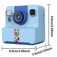 1pc Kids Camera Instant Print, Print Paper, 2.4" Screen Instant Camera For Kids Ages 6-12,1080P, 180°Flip Lens,32GB Card- Christmas Birthday Present For Boys & Girls