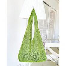 Crochet Mesh Beach Tote Shoulder Handbags Hobo Summer Aesthetic Women's Bag - Multicolor4 - View 10