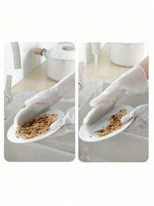 Rubber Latex Dishwashing Gloves, Waterproof, Lead-Free, Multi-Purpose, Essential For Kitchen, Bathroom, Outdoor Cleaning, Household Chores & Laundry