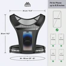 - Chaleco con soporte para telfono para correr para hombres y mujeres, correr, caminar, ejercicio y entrenamiento de gimnasio Paquete de pecho impermeable para todos los telfonos - inicial - Ver 4