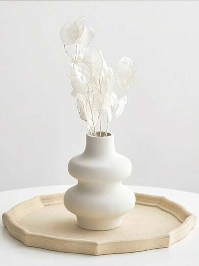 Piece Of Nordic Ins Circle Ceramic Vase Home ation, Creative Living Room TV Cabinet Porch Flower Arrangement ation Ornaments Glass view 6