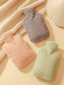 Plush Hot Water Bottle, 500ml/1000ml Hot Water Bottle,Pvc Hot Water Bag, Warm Hands-Free Non-Exploding Non-Leaking Cute Embroidered Simple Portable Removable Warm Hands And Feet Applicable Hot Water Bottle,Suitable For Women's Menstrual Cramps And Local Cold Relief