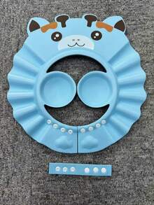 1pc/2pcs Random Style & Color Baby Shampoo Cap, EVA Soft Material Ear Protection Adjustable Infant Toddler Kids Bathing Shower Hair Washing Hat, Bathroom Accessories